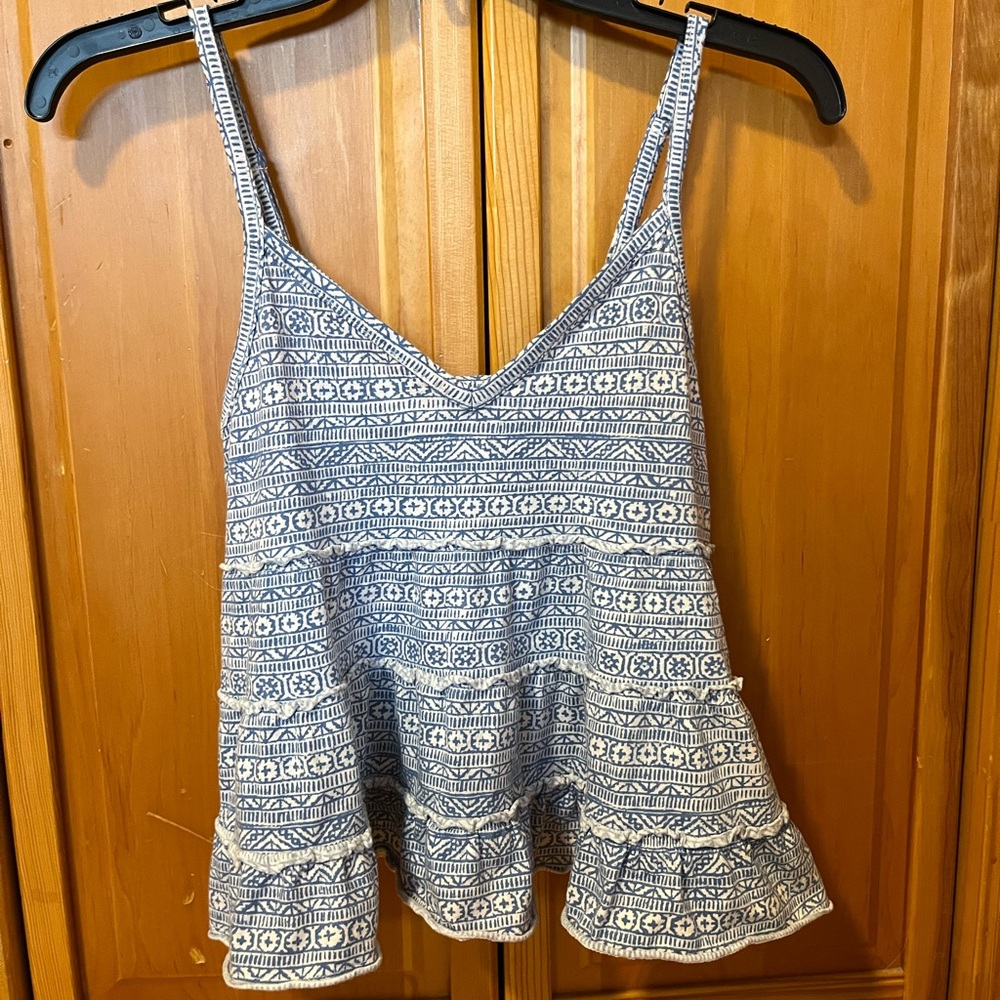 Blue Patterned Women's Top